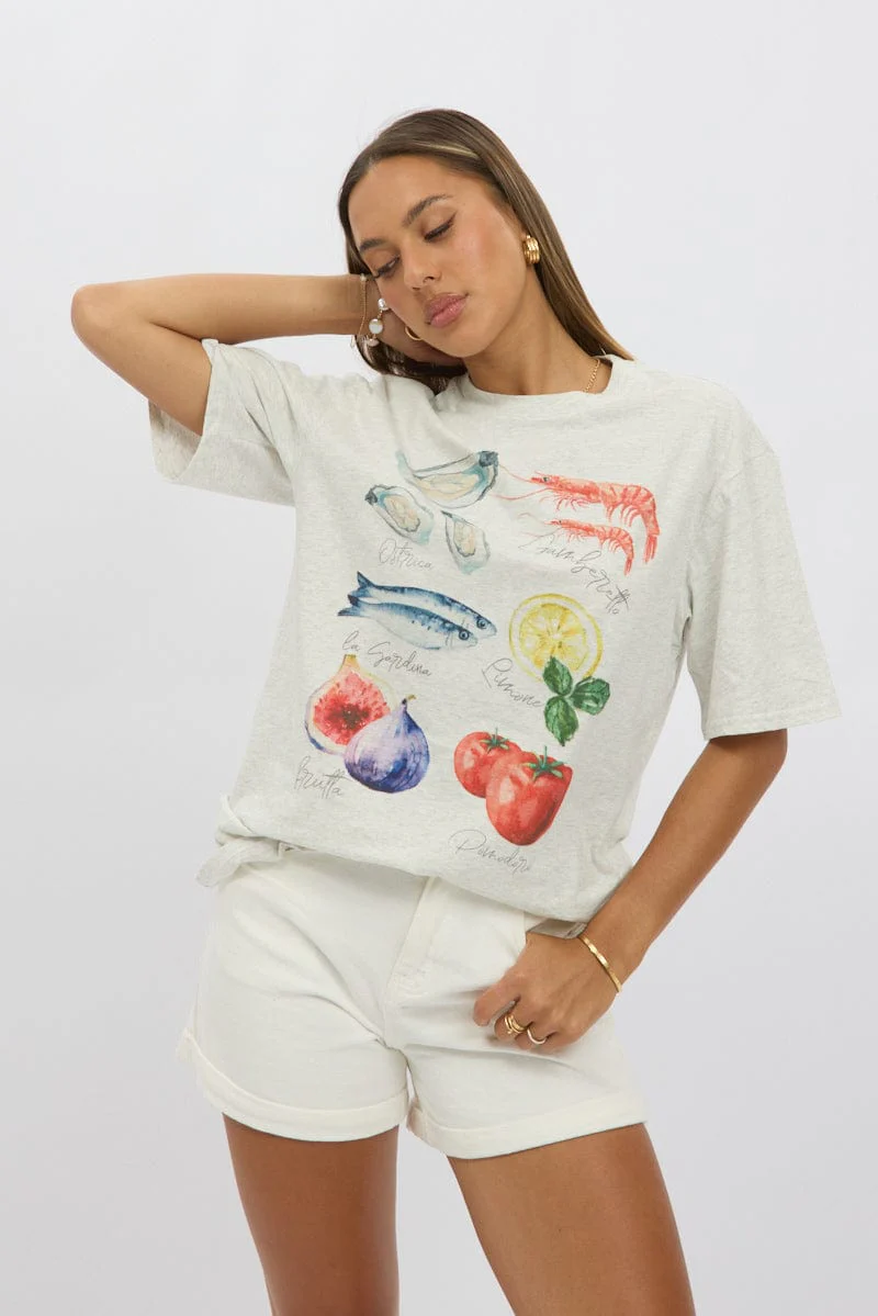 Grey Graphic Tee Short Sleeve - Image 3