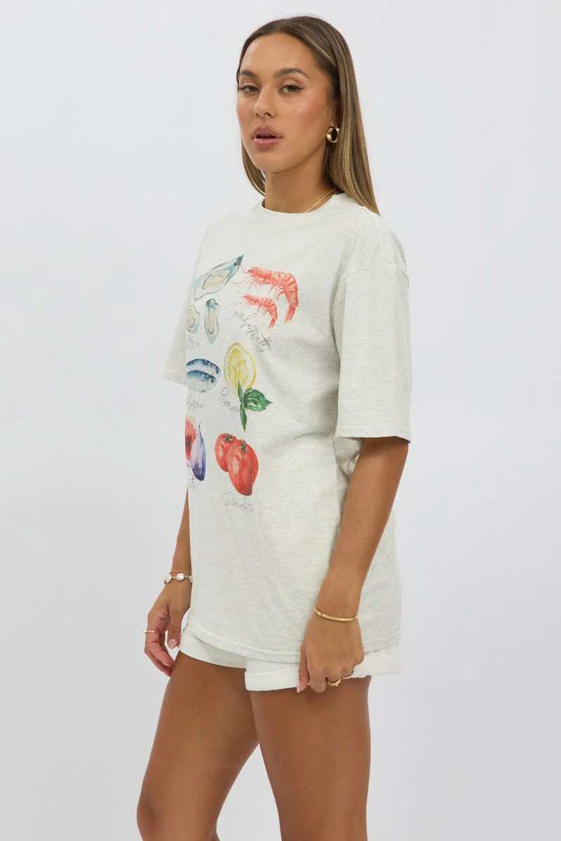 Grey Graphic Tee Short Sleeve - Image 4