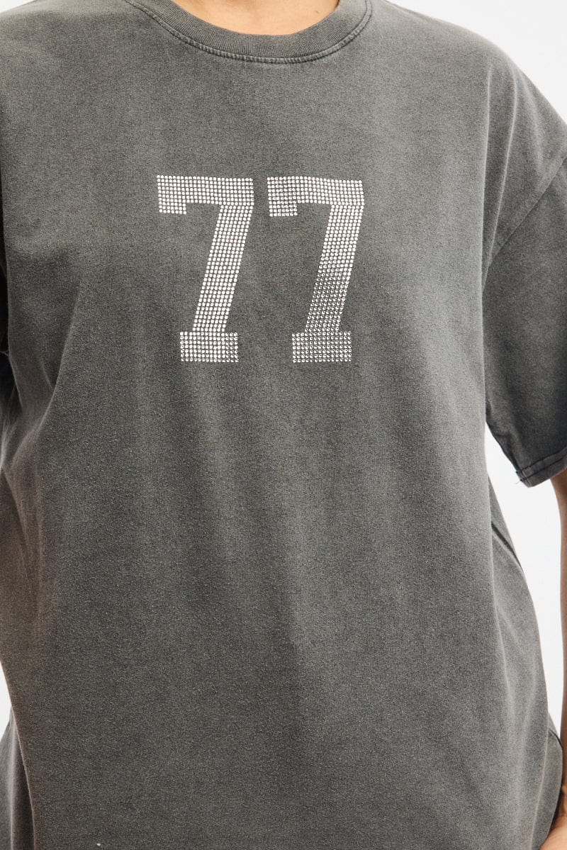 Grey Graphic Tee Short Sleeve - Image 5