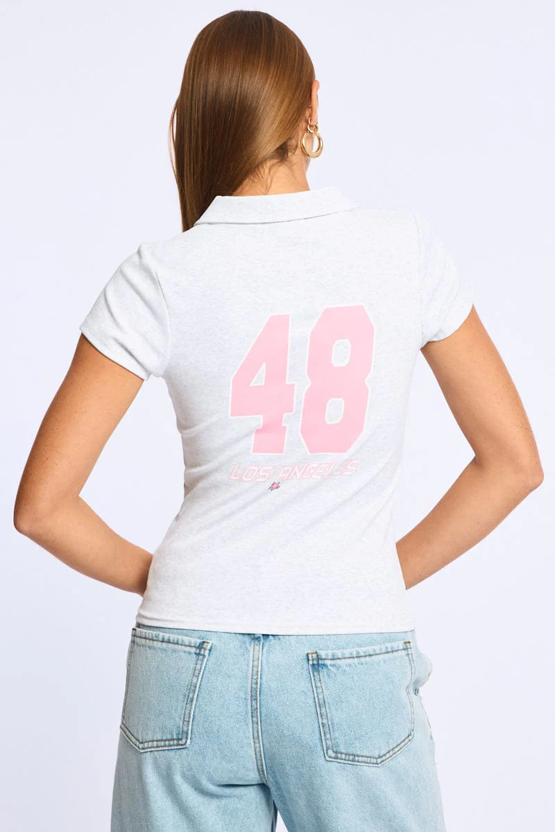 Grey Graphic Tee Short Sleeve - Image 4