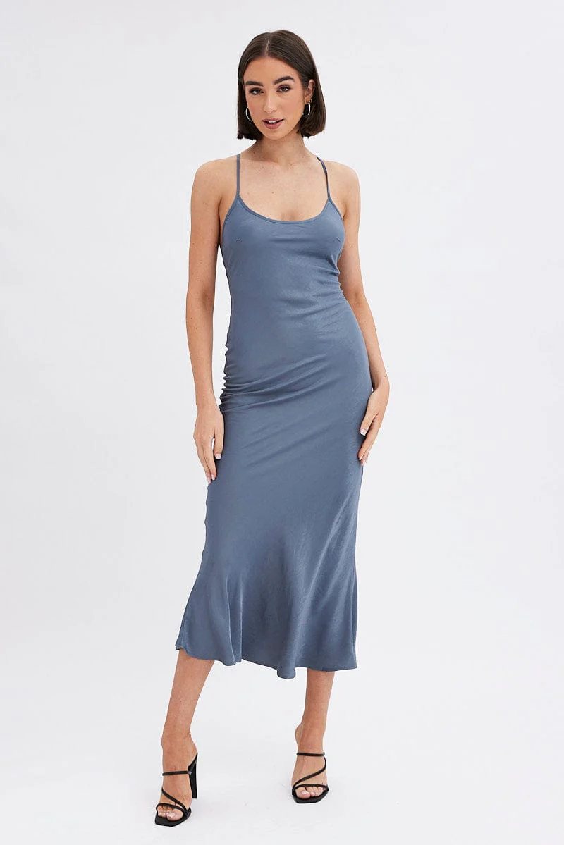 Grey Maxi Dress Sleeveless