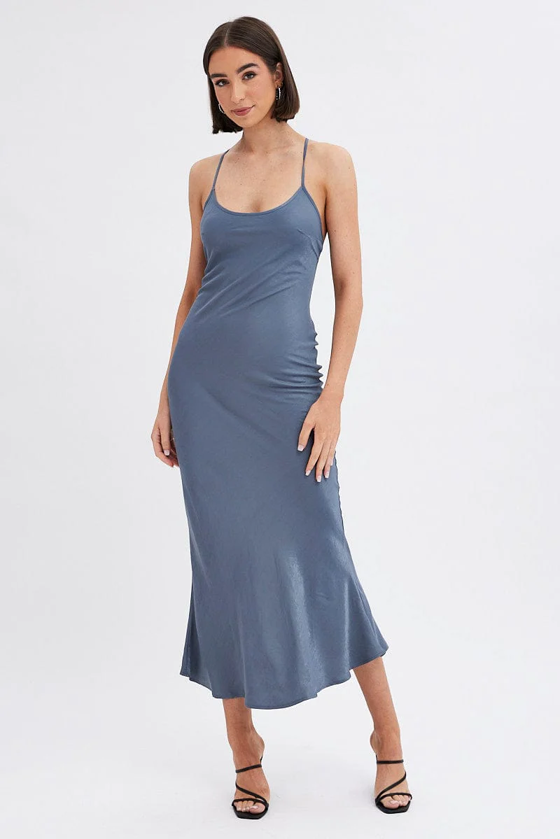 Grey Maxi Dress Sleeveless - Image 3