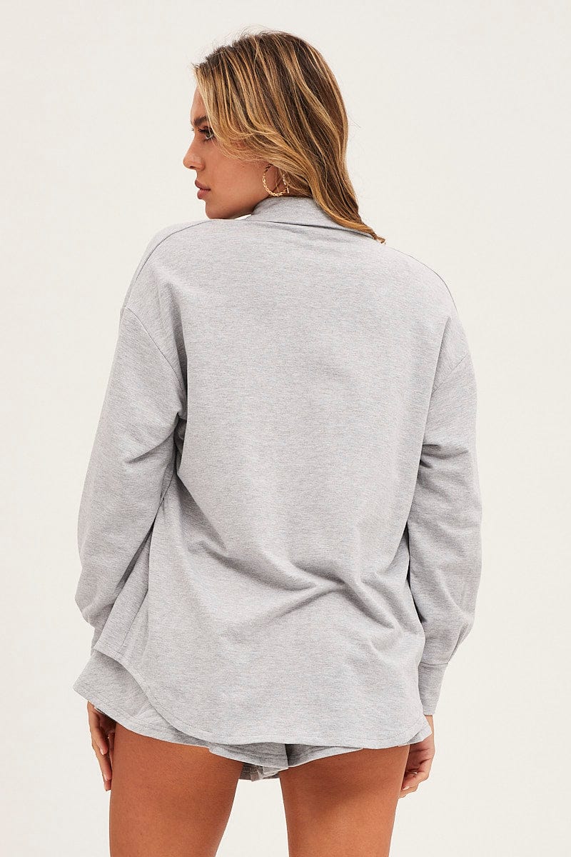 Grey Oversized Shirt Loungewear - Image 5