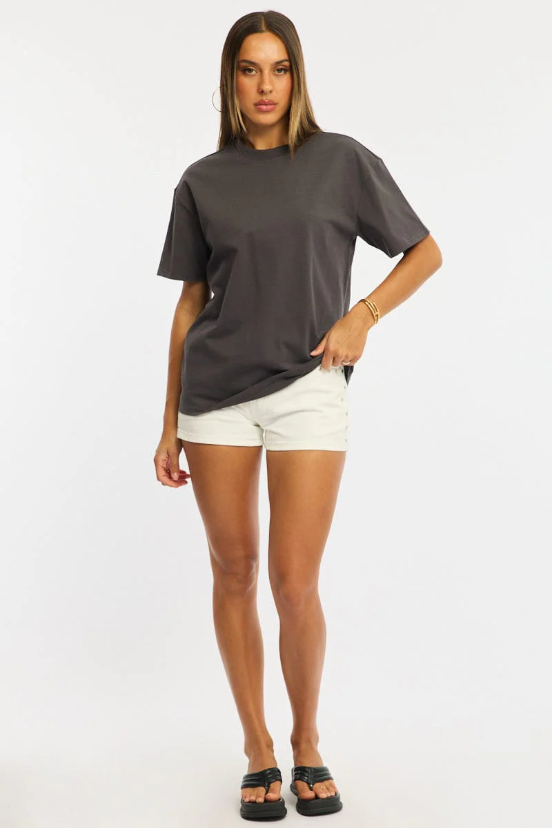 Grey Oversized Tee Short Sleeve - Image 2