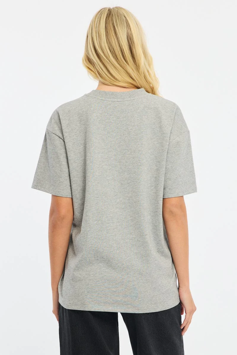 Grey Oversized Tee Short Sleeve - Image 4
