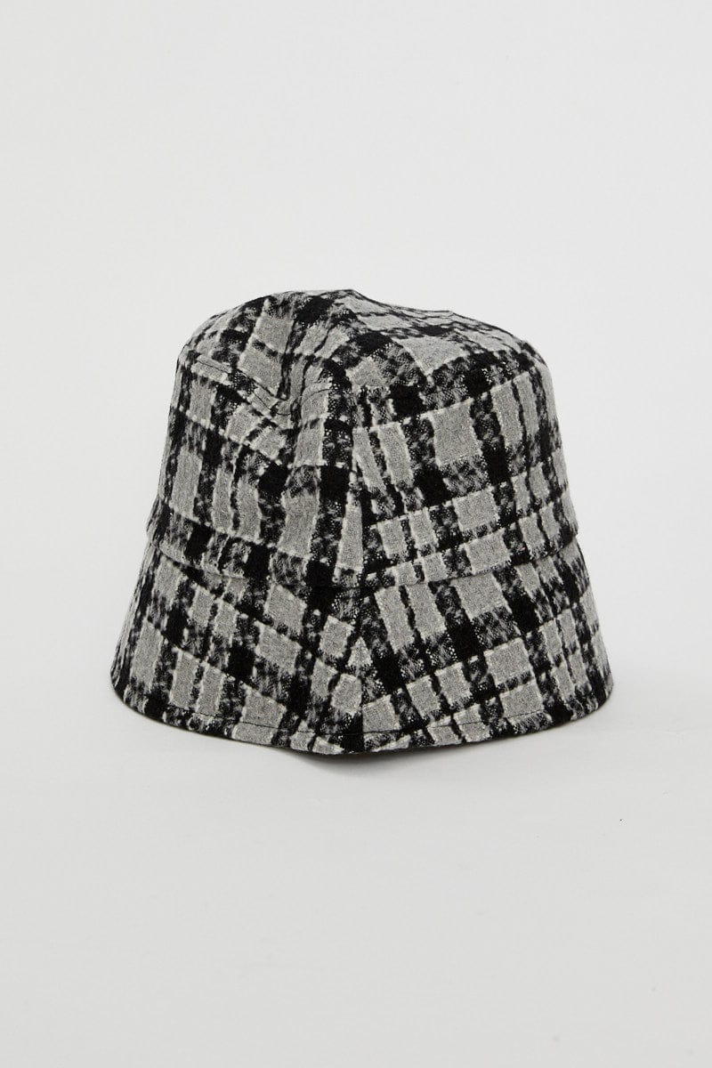 Grey Plaid Bucket Hat - Image 3