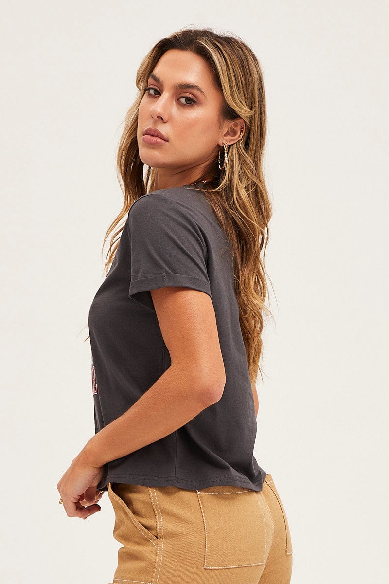 Grey Short Sleeve Graphic Tee - Image 4