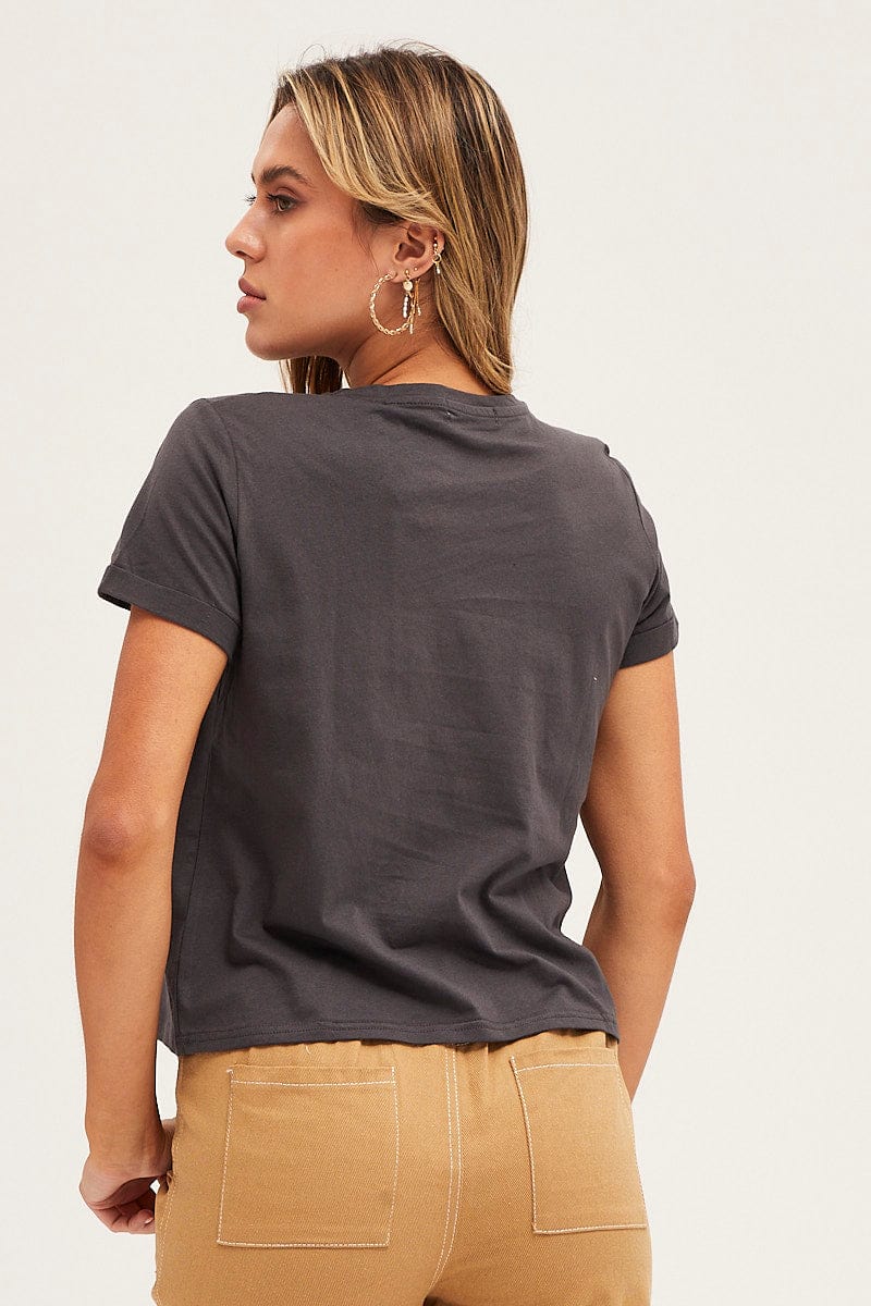Grey Short Sleeve Graphic Tee - Image 5