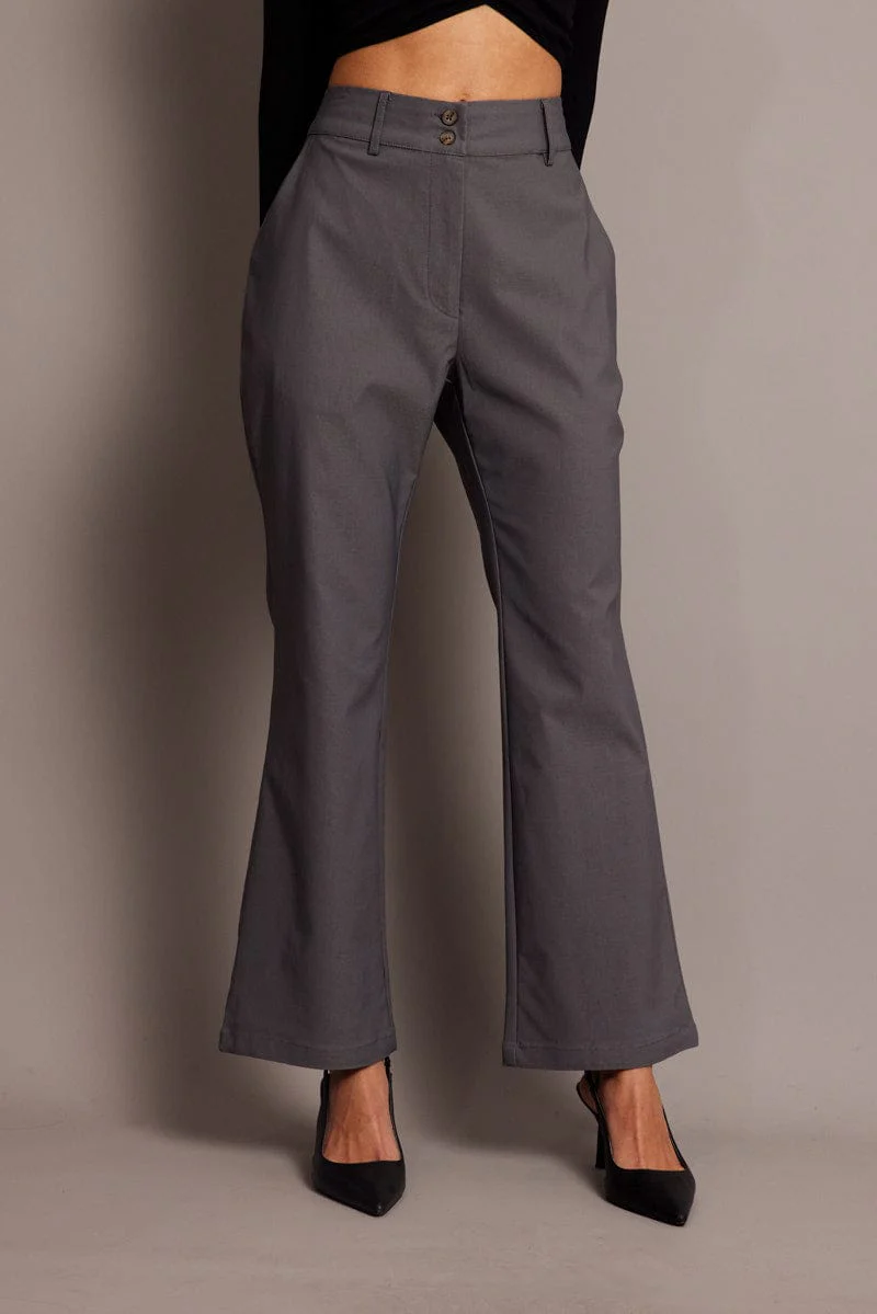 Grey Slim Pants High Rise - Image 2