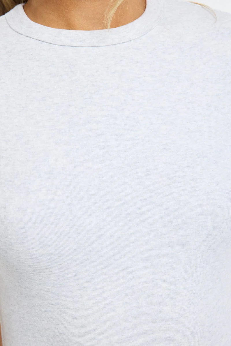 Grey T-shirt Short Sleeve Crew Neck - Image 5