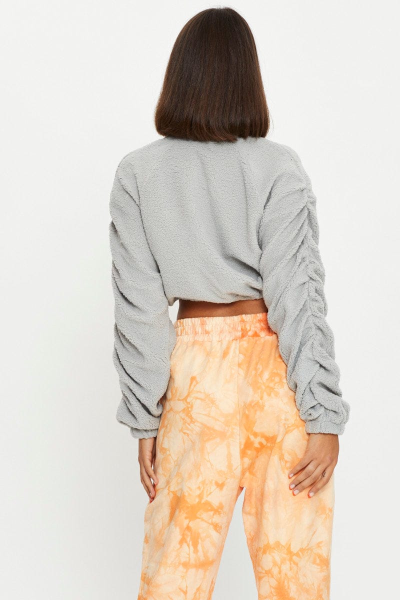 Grey Teddy Zip Front Jacket - Image 5