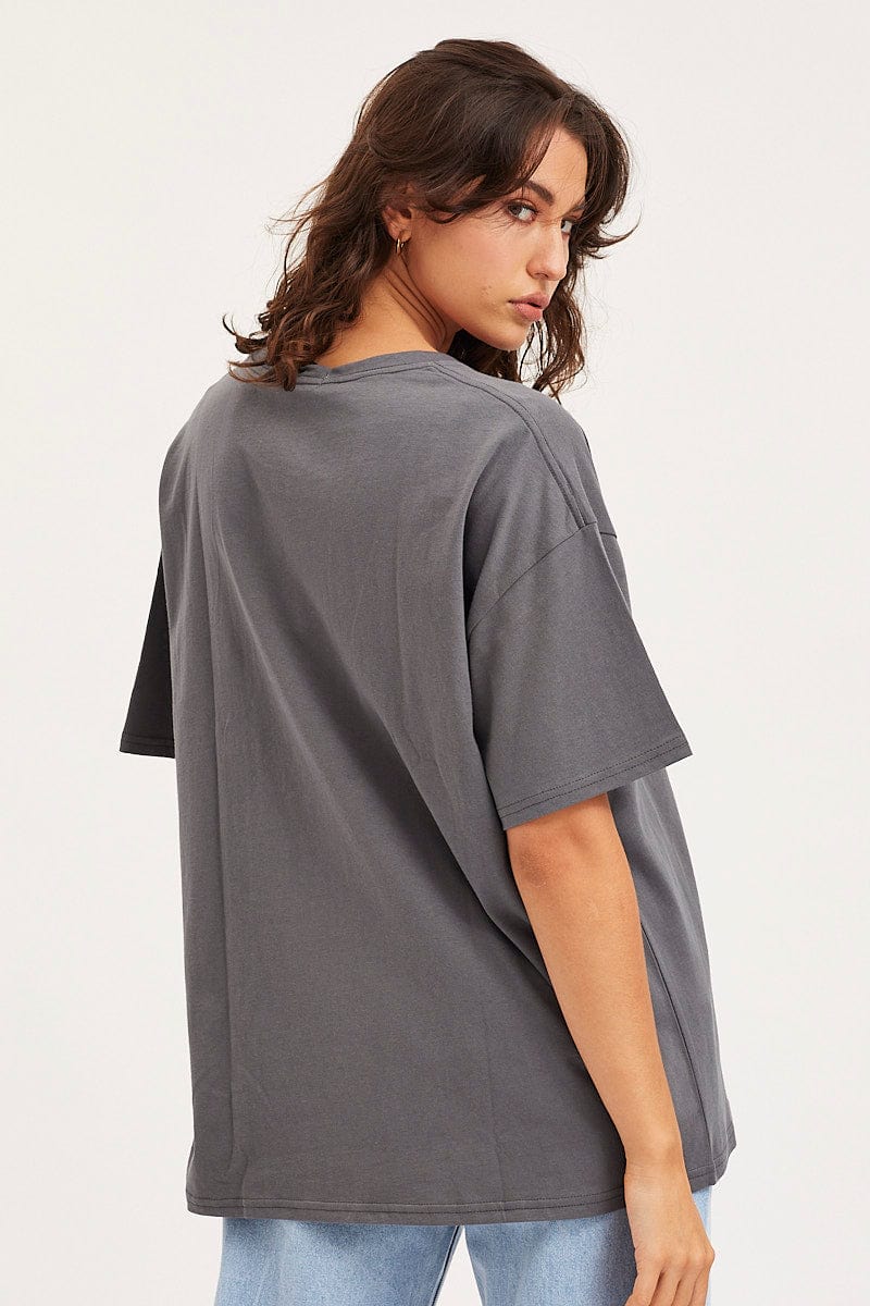Grey Unisex T-Shirt Short Sleeve Oversized Crew Neck - Image 5