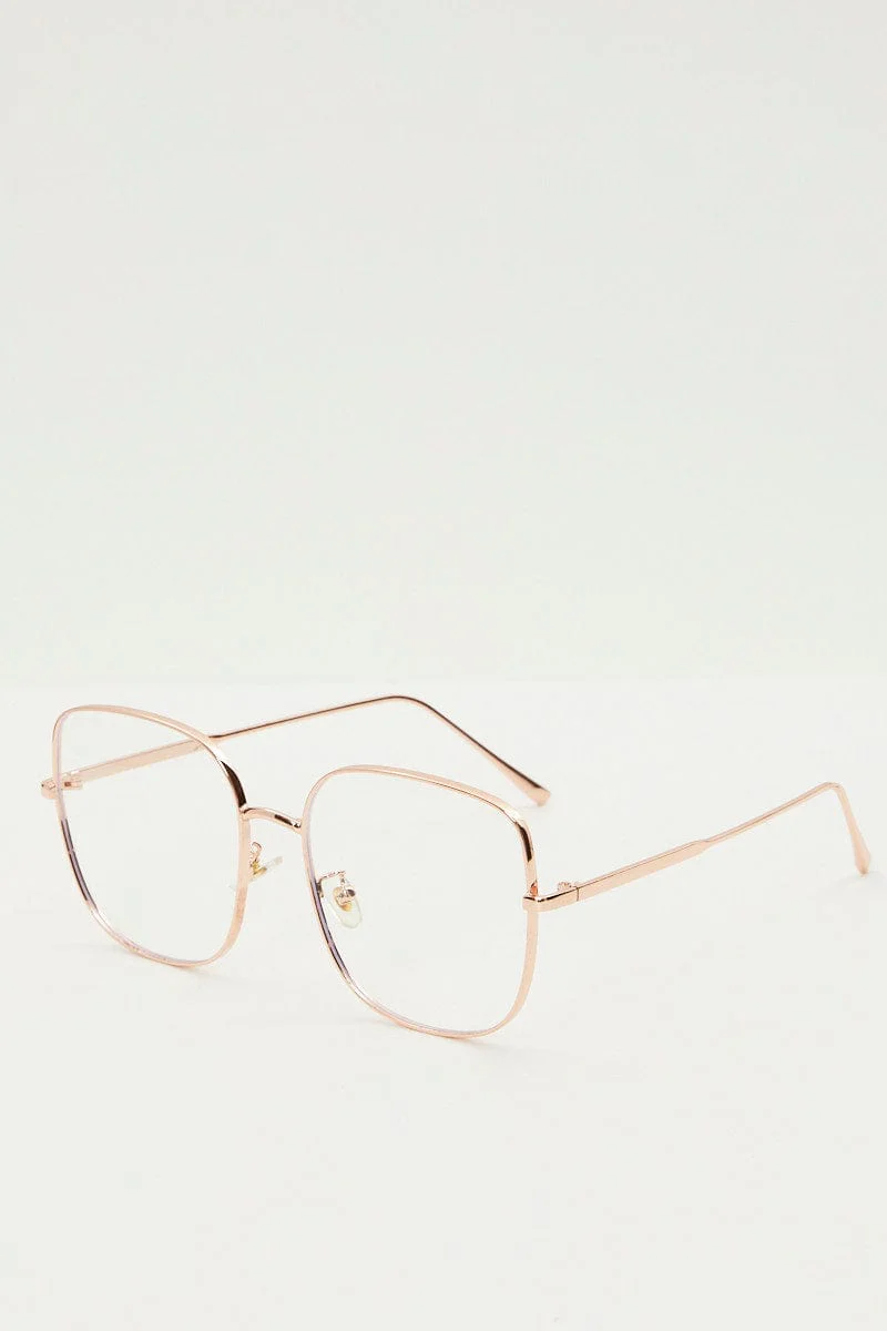 Metallic Square Blue Light Filter Glasses - Image 3