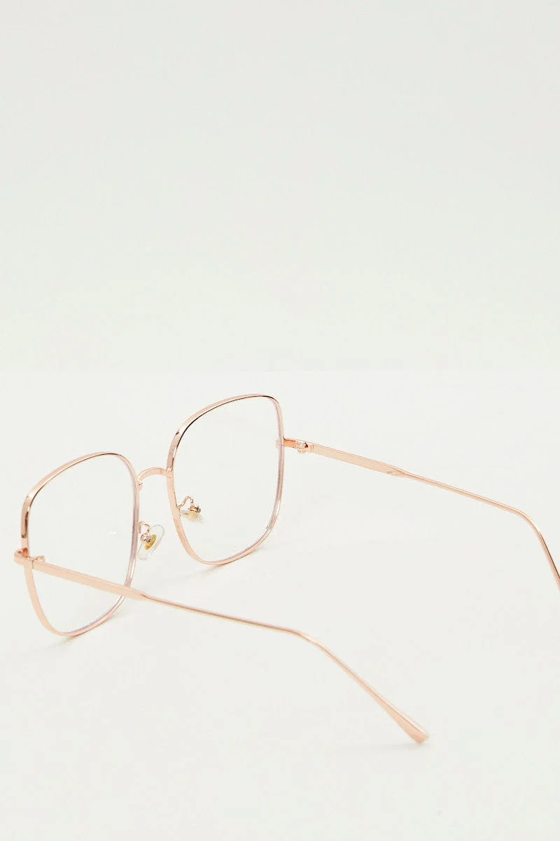 Metallic Square Blue Light Filter Glasses - Image 4