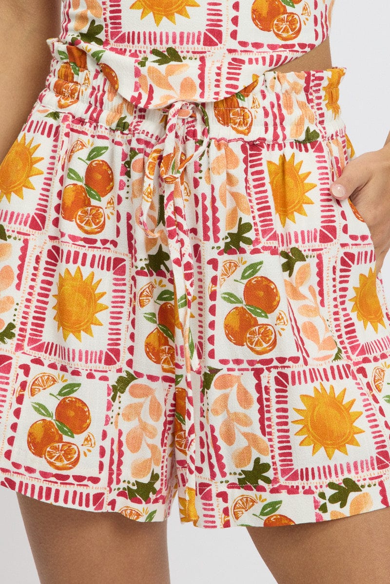 Multi Abstract Relaxed Shorts High Rise - Image 6