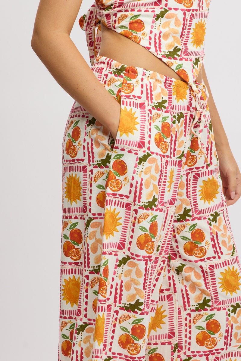 Multi Abstract Wide Leg Pants High Rise - Image 6