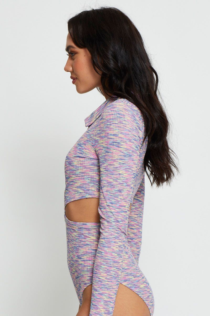 Multi Bodysuit Top Long Sleeve - Image 2