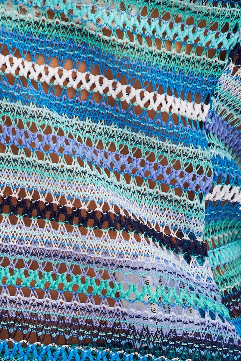 Multi Colour Tie Bolero Long Sleeve Top Crochet - Image 6