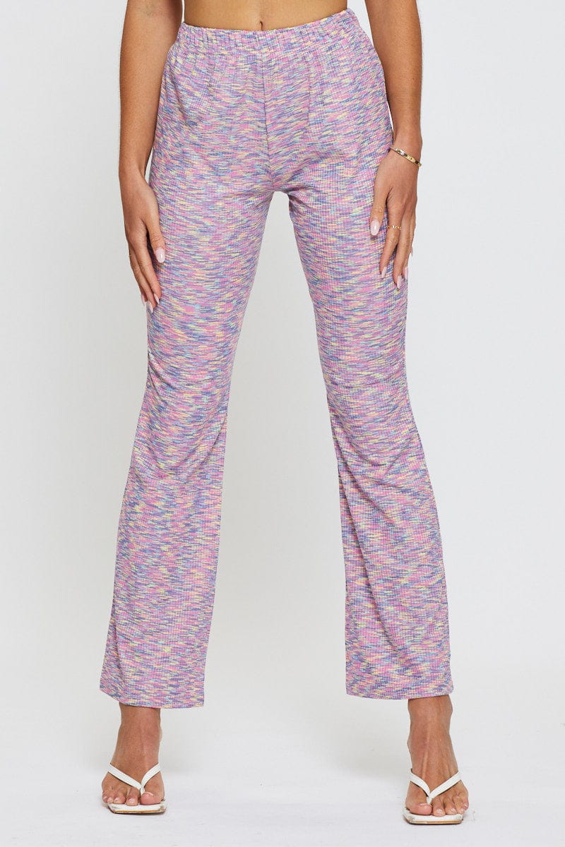 Multi Flare Pants Elastic Waist - Image 2