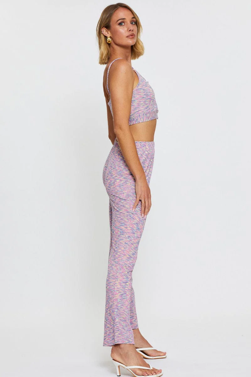 Multi Flare Pants Elastic Waist - Image 4