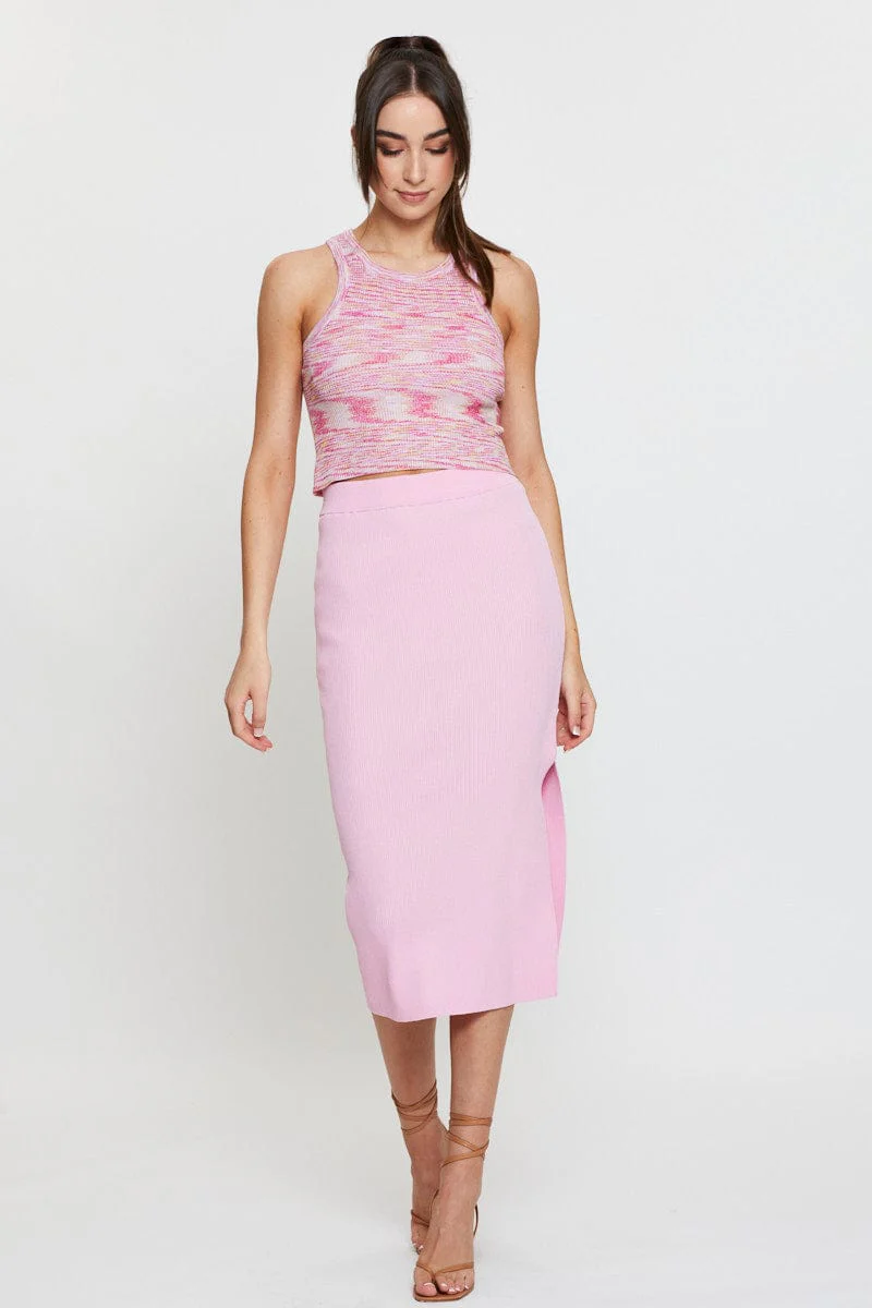 Multi Knit Top Sleeveless Crop - Image 2