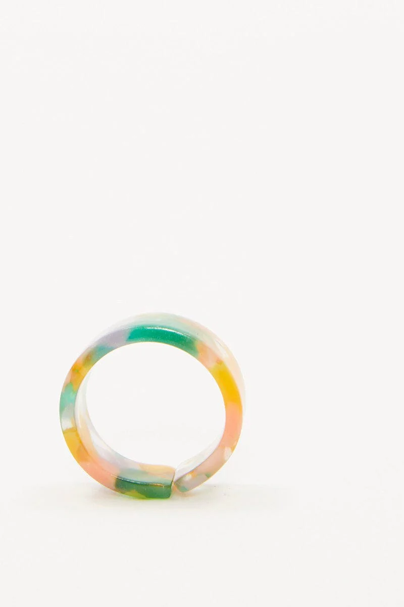 Multi Marble Chunky Plastic Ring - Image 4