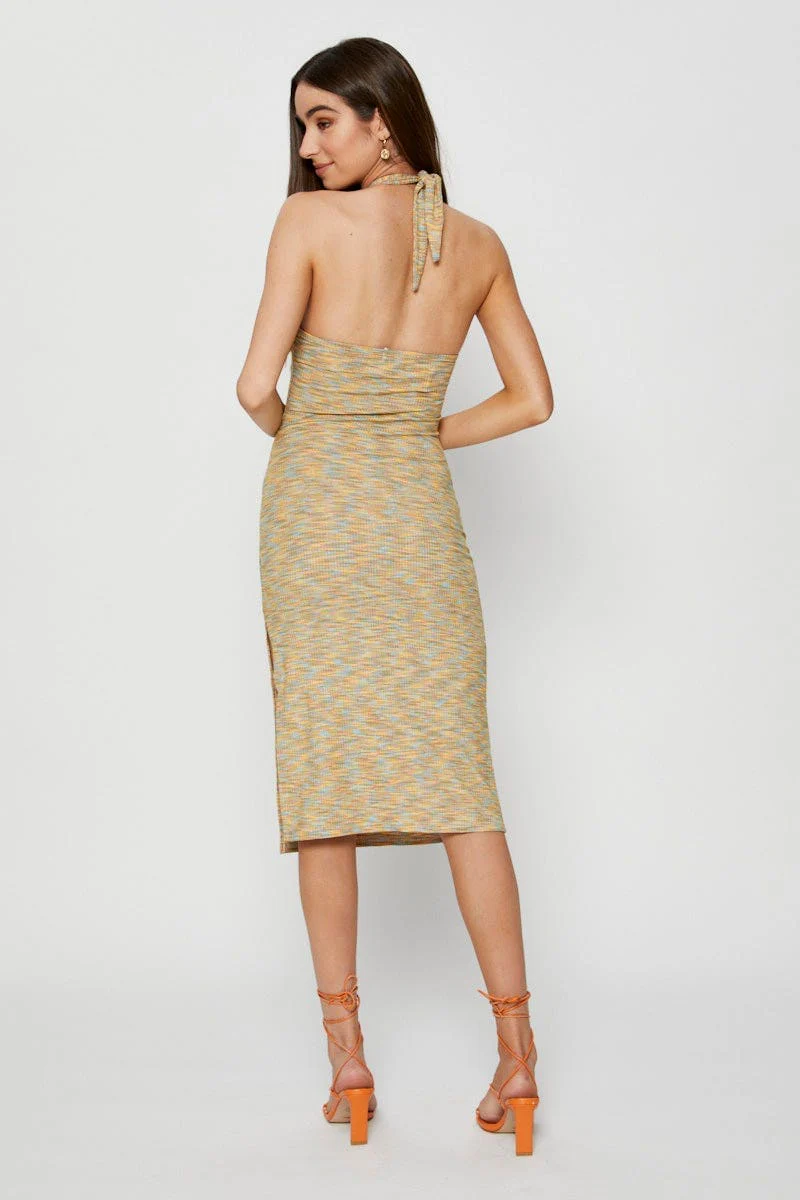 Multi Midi Dress Halter Neck - Image 5