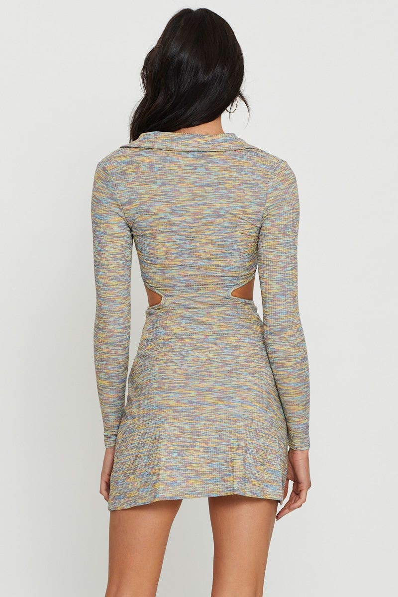 Multi Mini Dress Long Sleeve - Image 4
