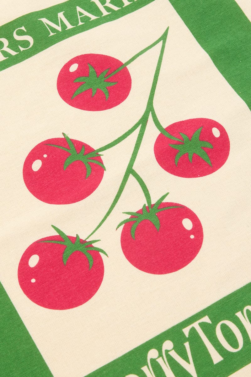 Multi Print Tote Bag Printed Farmers Market Tomatoes - Image 2