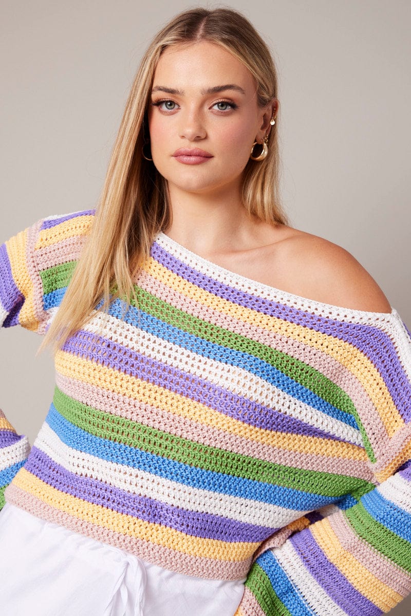 Multi Stripe Knit Jumper - Image 3
