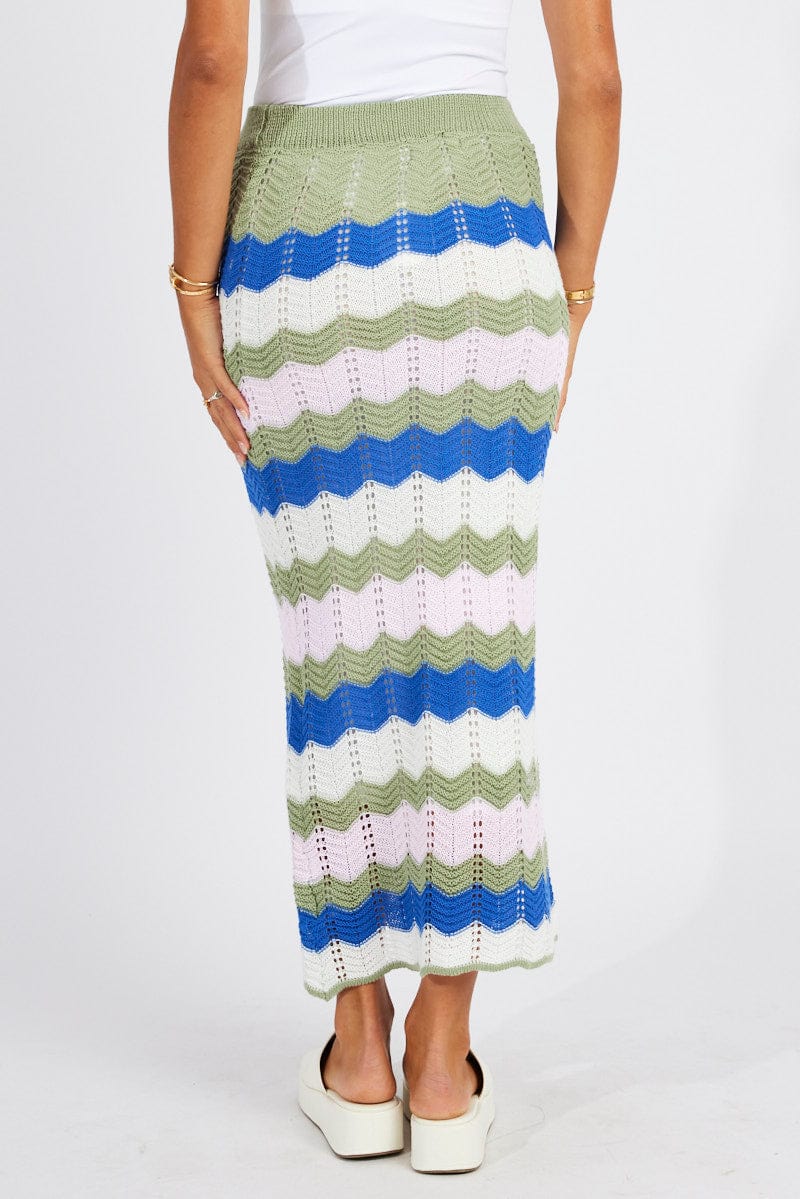 Multi Stripe Knit Skirt Crochet - Image 5