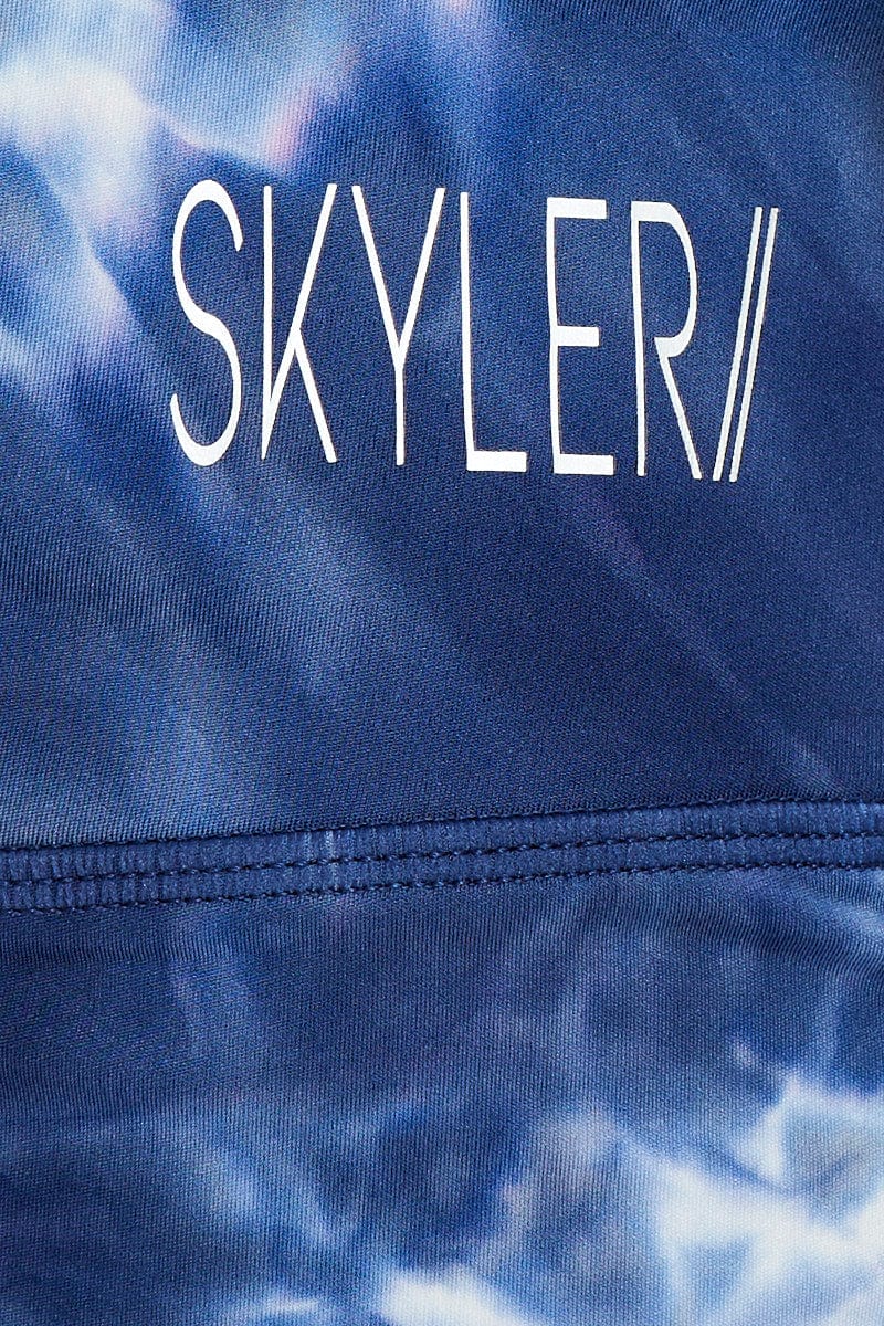 Multi Tie Dye Drawstring Activewear Tank Top - Image 6