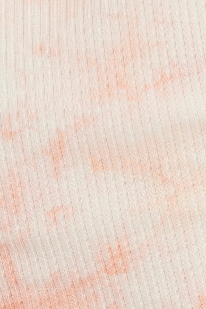 Multi Tie Dye Racer Neck Crop Top - Image 6