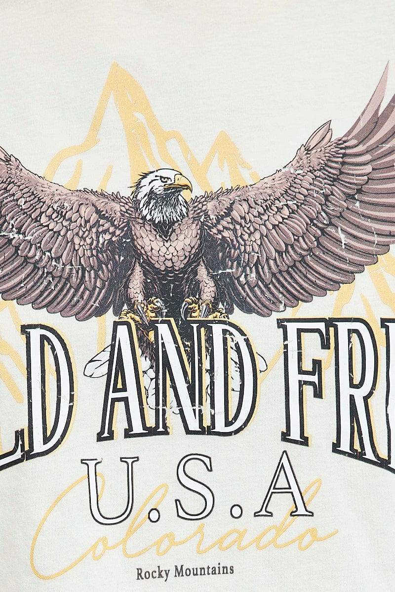 Nude Graphic Eagle Mountains Crop Oversized Tee T-shirt - Image 6