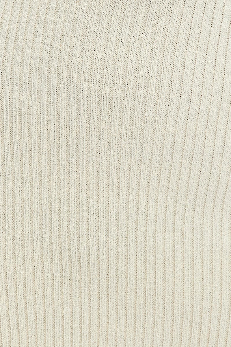 Nude Knit Dress Long Sleeve Scoop Neck Mini - Image 6