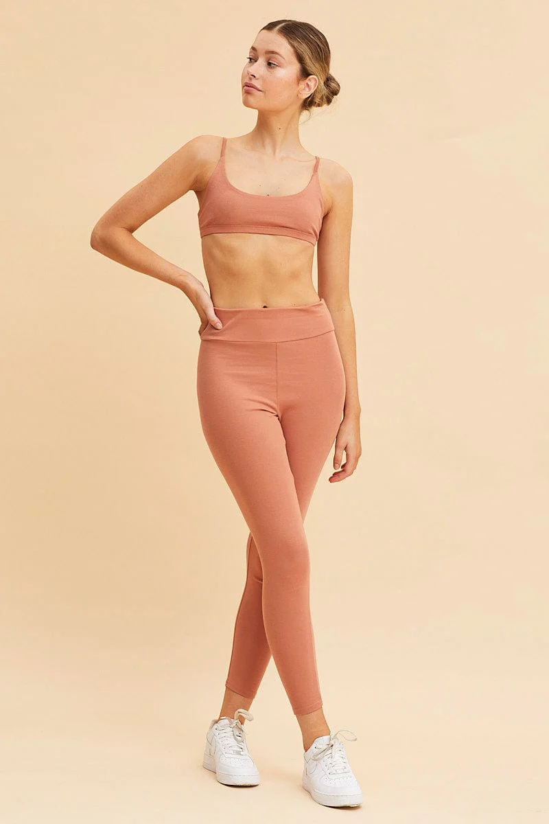Orange Cotton Bralette Cotton Stretch Scoop Neck - Image 2