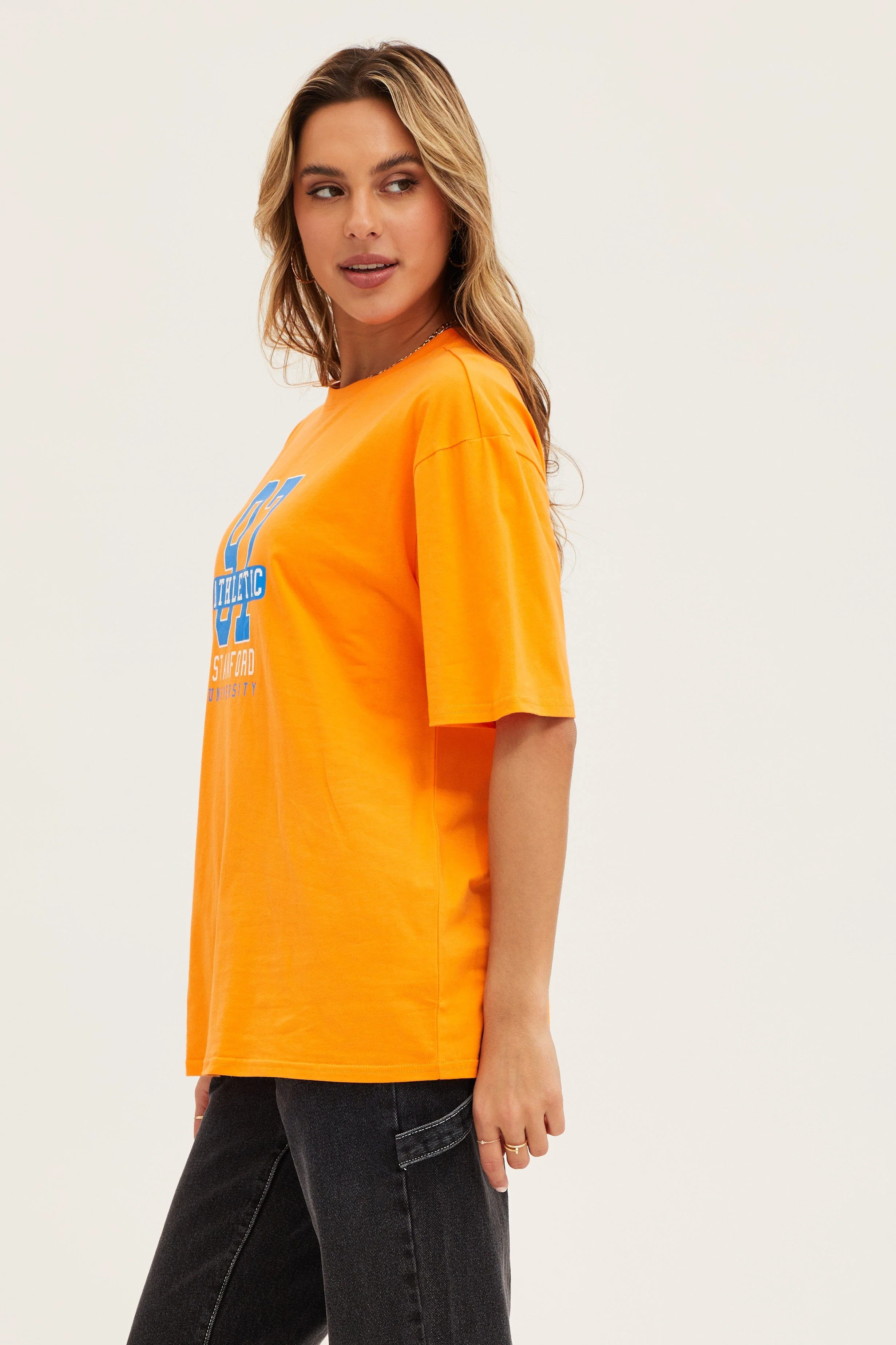 Orange Crew Neck Oversized Tee - Image 4