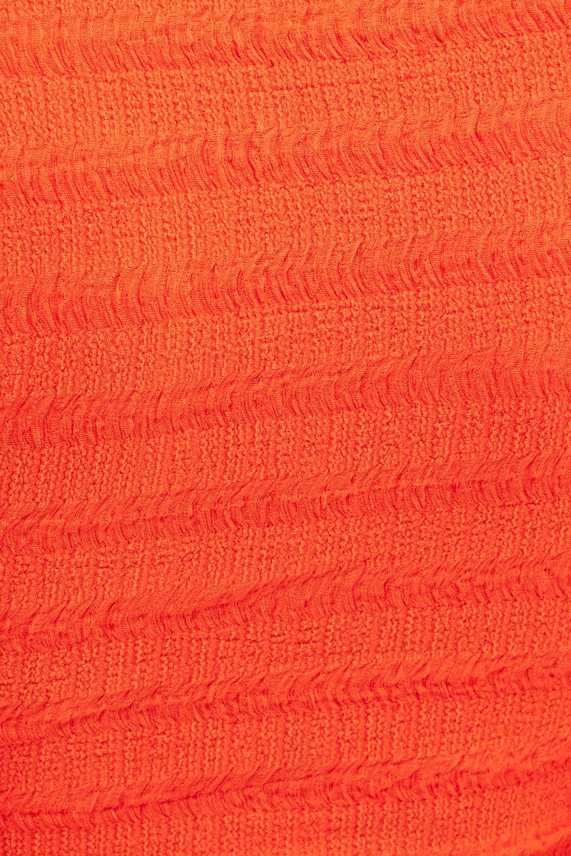 Orange Crop Shirt Short Sleeve Collar Textured - Image 6
