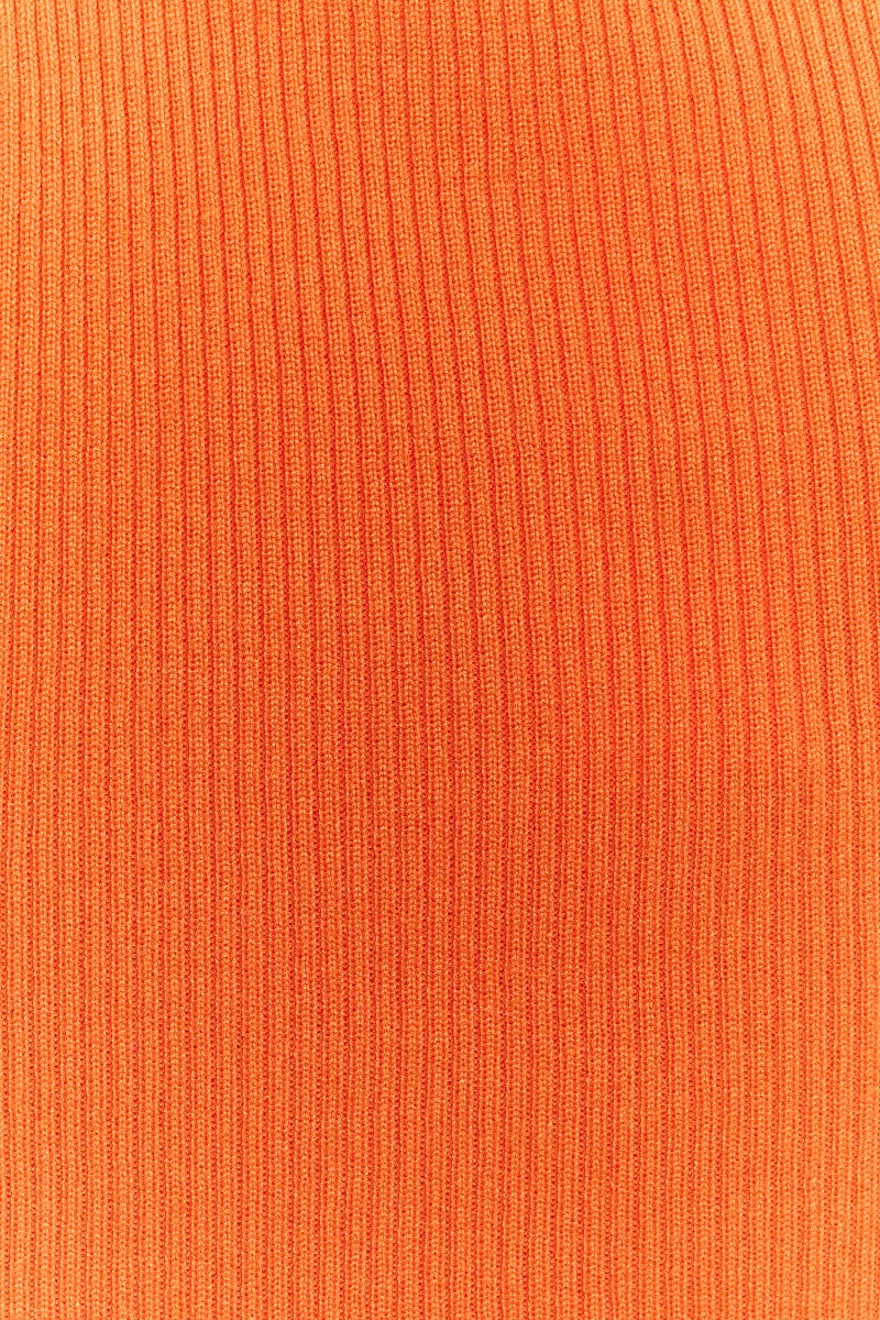 Orange Crop Top Knit Contrast Binding - Image 6