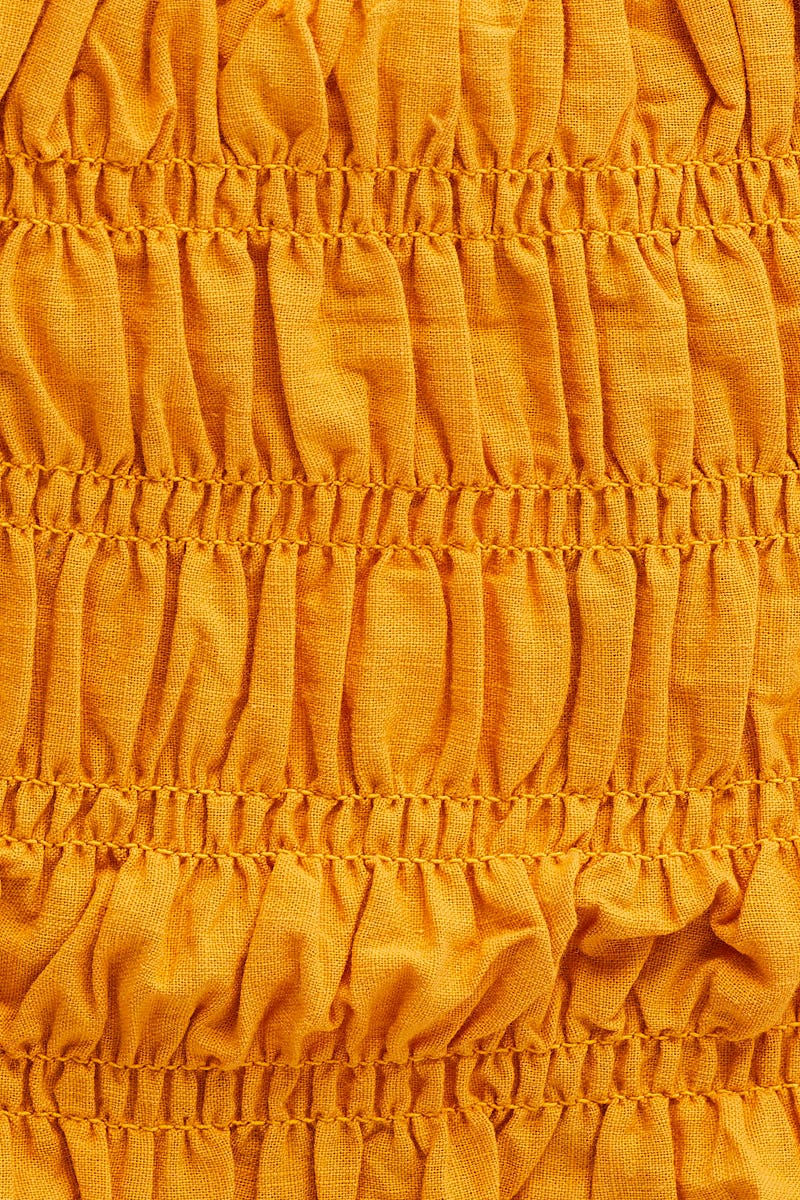 Orange Crop Top Short Sleeve Shirred - Image 6