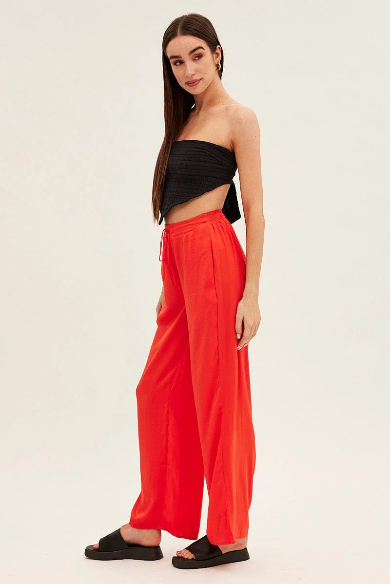 Orange Full Length Fluid Pant - Image 4
