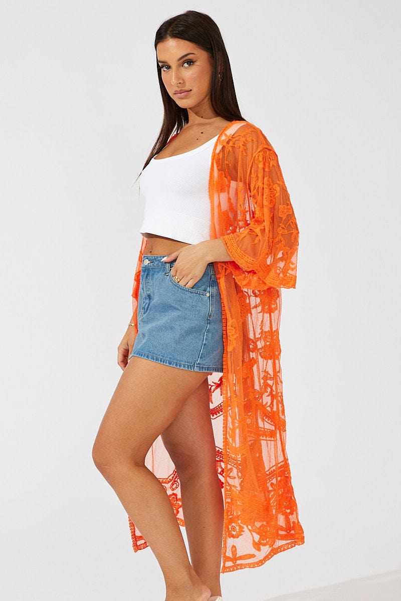 Orange Kimono Half Sleeve - Image 4