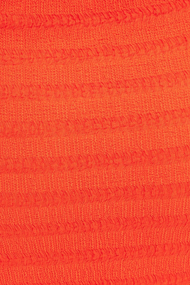 Orange Maxi Skirt Bodycon Textured Jersey - Image 6