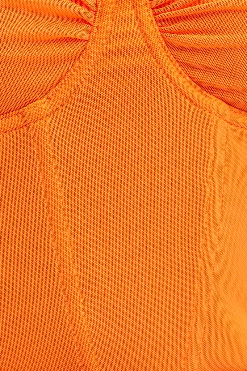 Orange Mesh Corset Top - Image 7