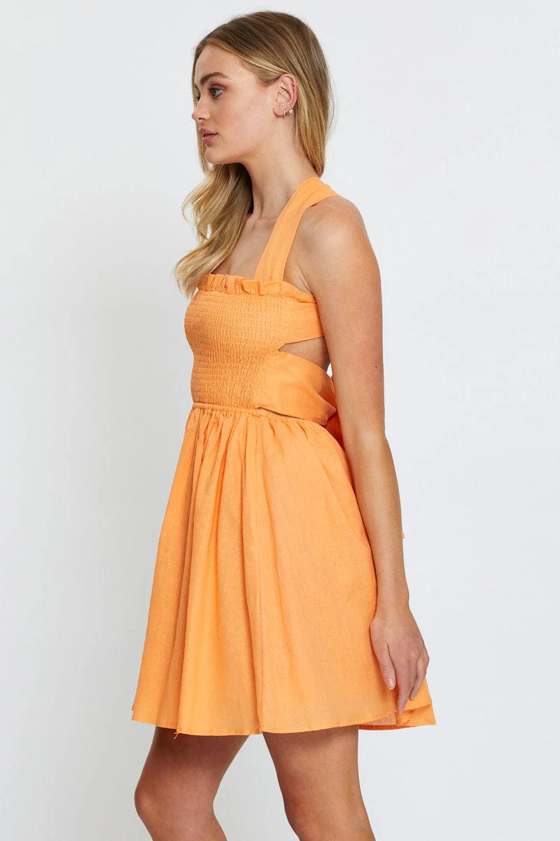 Orange Mini Dress Sleeveless - Image 4