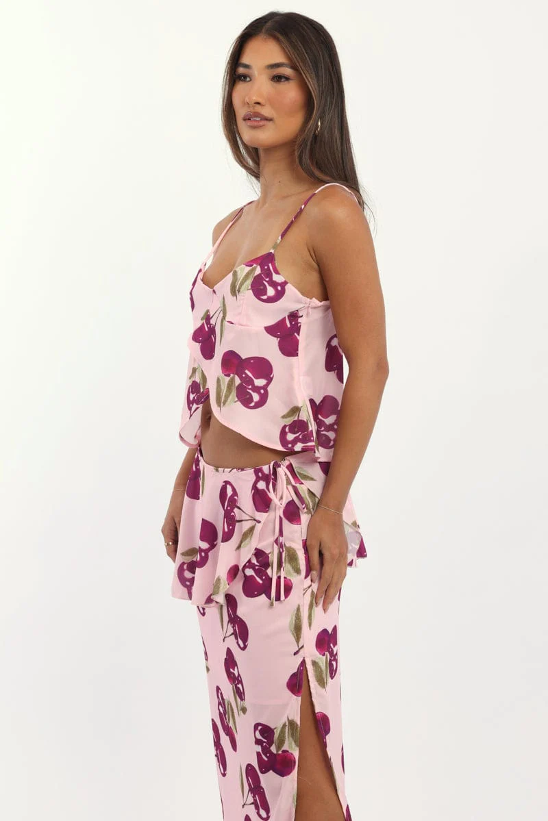 Pink Abstract Crossover Cami - Image 3