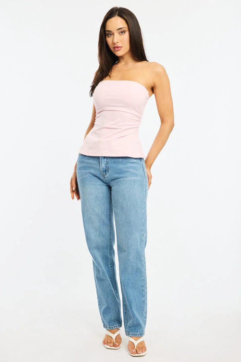 Pink Bandeau Top Side Split - Image 2