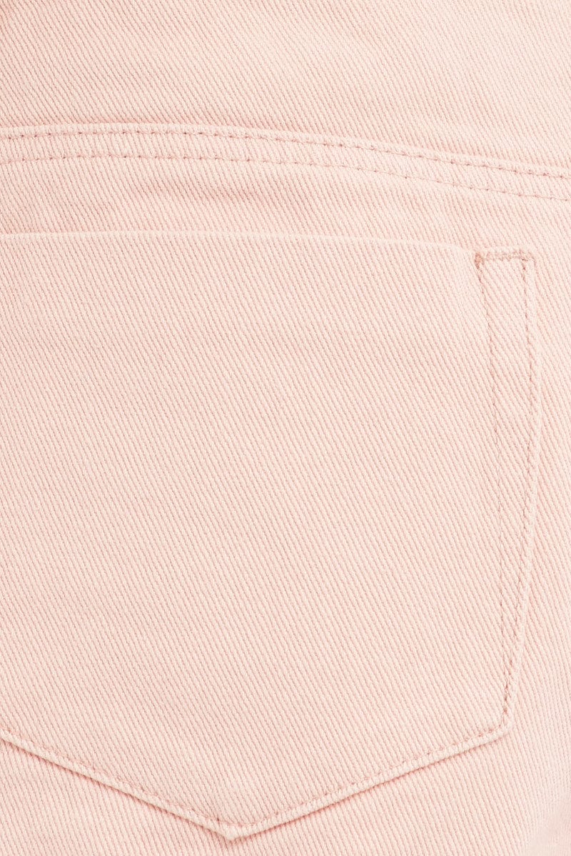 Pink Cargo Denim Shorts Low Rise - Image 6