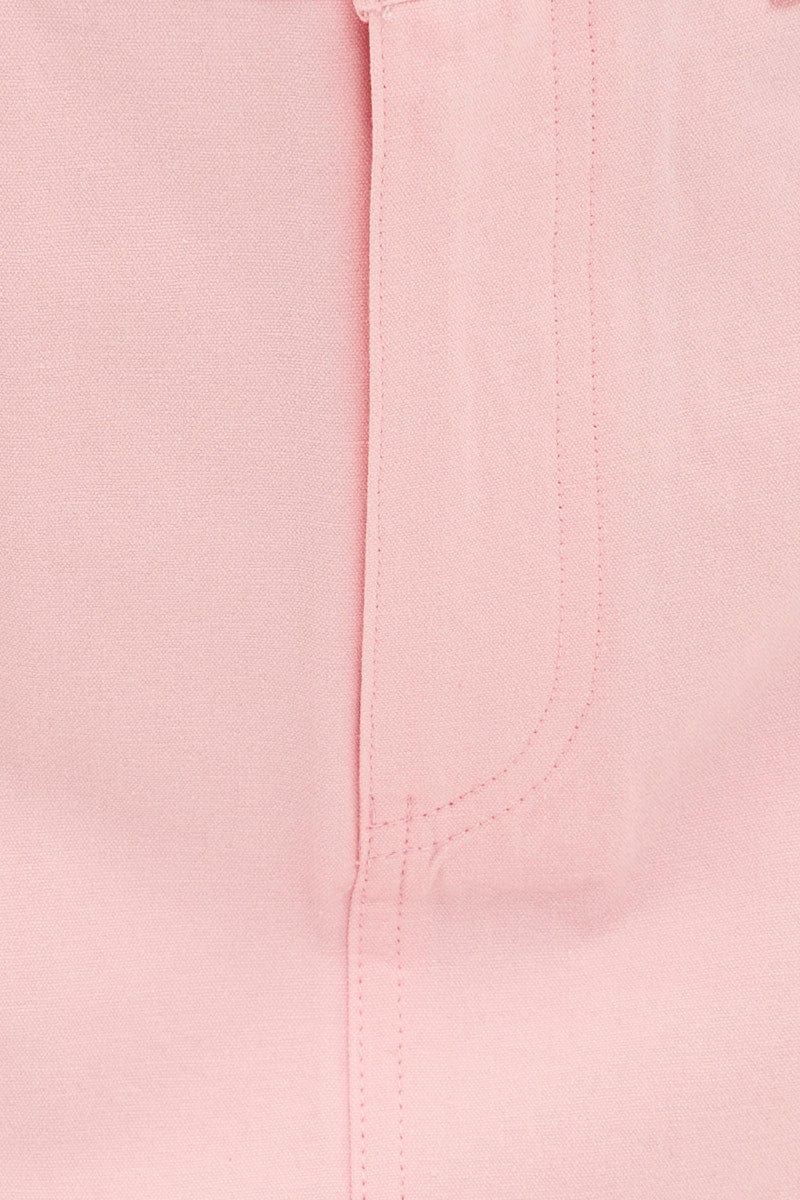 Pink Cargo Skirt Mini Mid Rise - Image 6