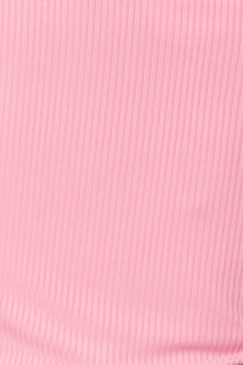 Pink Crop Cardigan Short Sleeve Tie Front - Image 6